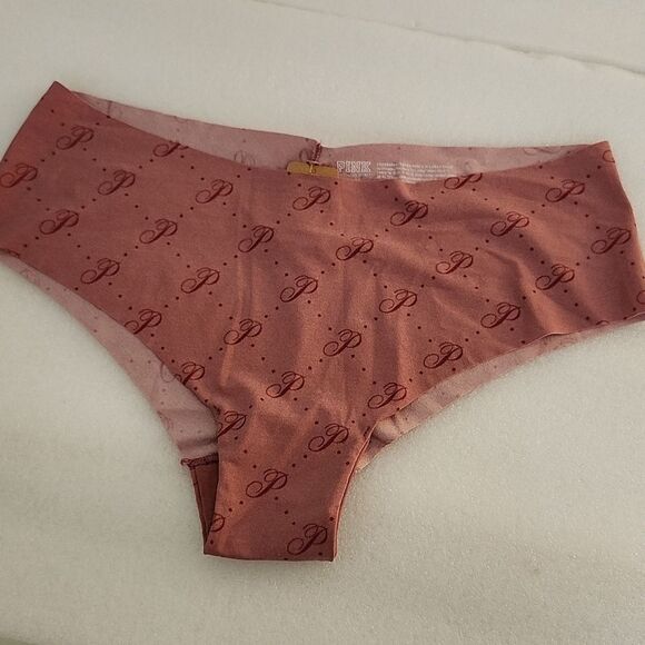 VICTORIA'S SECRET PINK Panty Bundle Rainbow Logo Hipster + Salmon Cheeky Large - Picture 5 of 7
